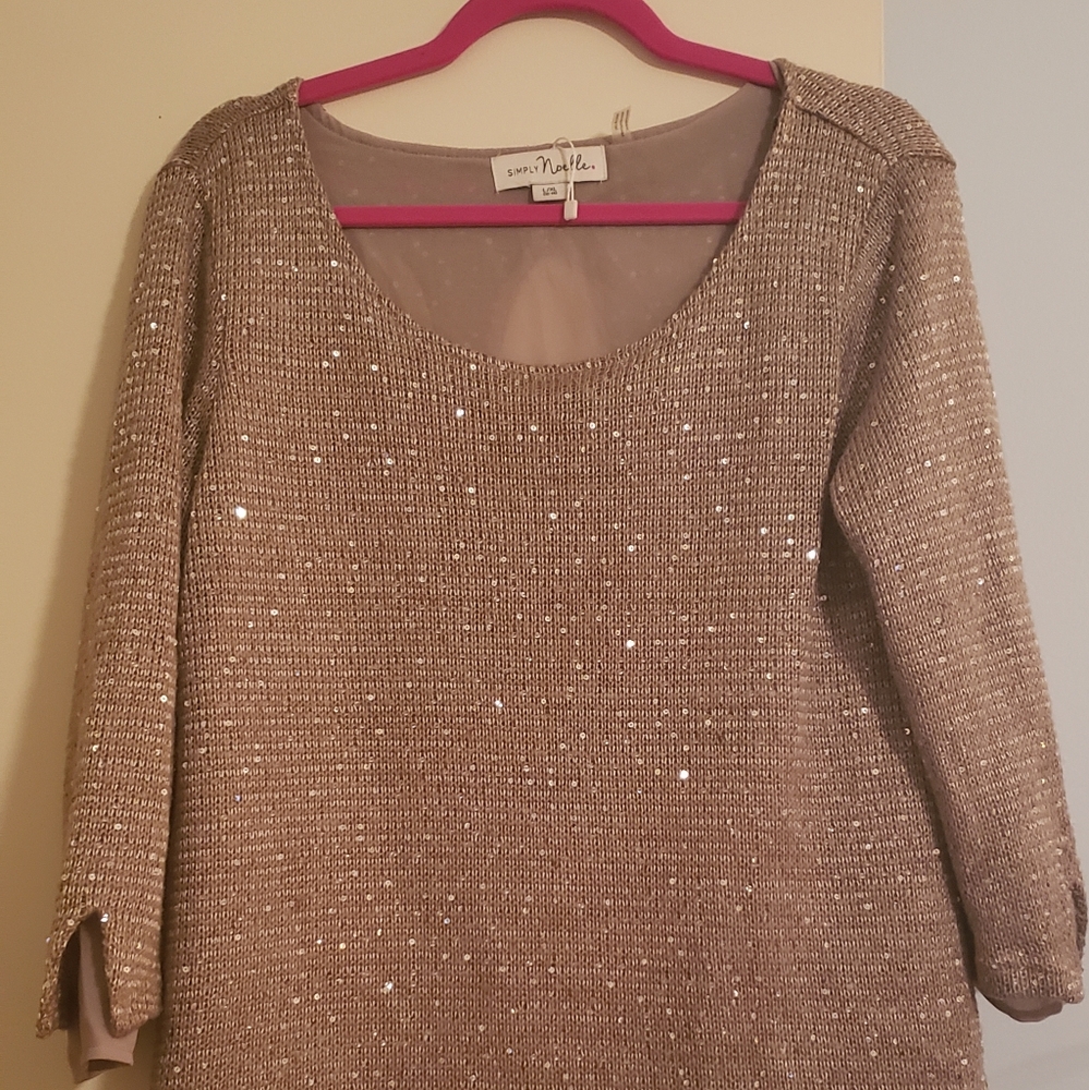 Womens Dressy Gold Sweater